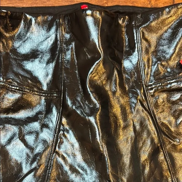 NWT black patent leather spanx sz med